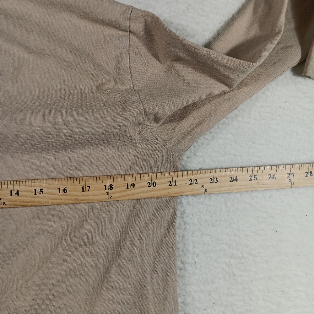 Armor Lux Shirt Mens Small Tan Long Sleeve Crew Neck 100% Cotton Pocket - Picture 10 of 12